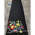 Kain Hitam Formal 100% Polyester Wool Peach Embroiderd